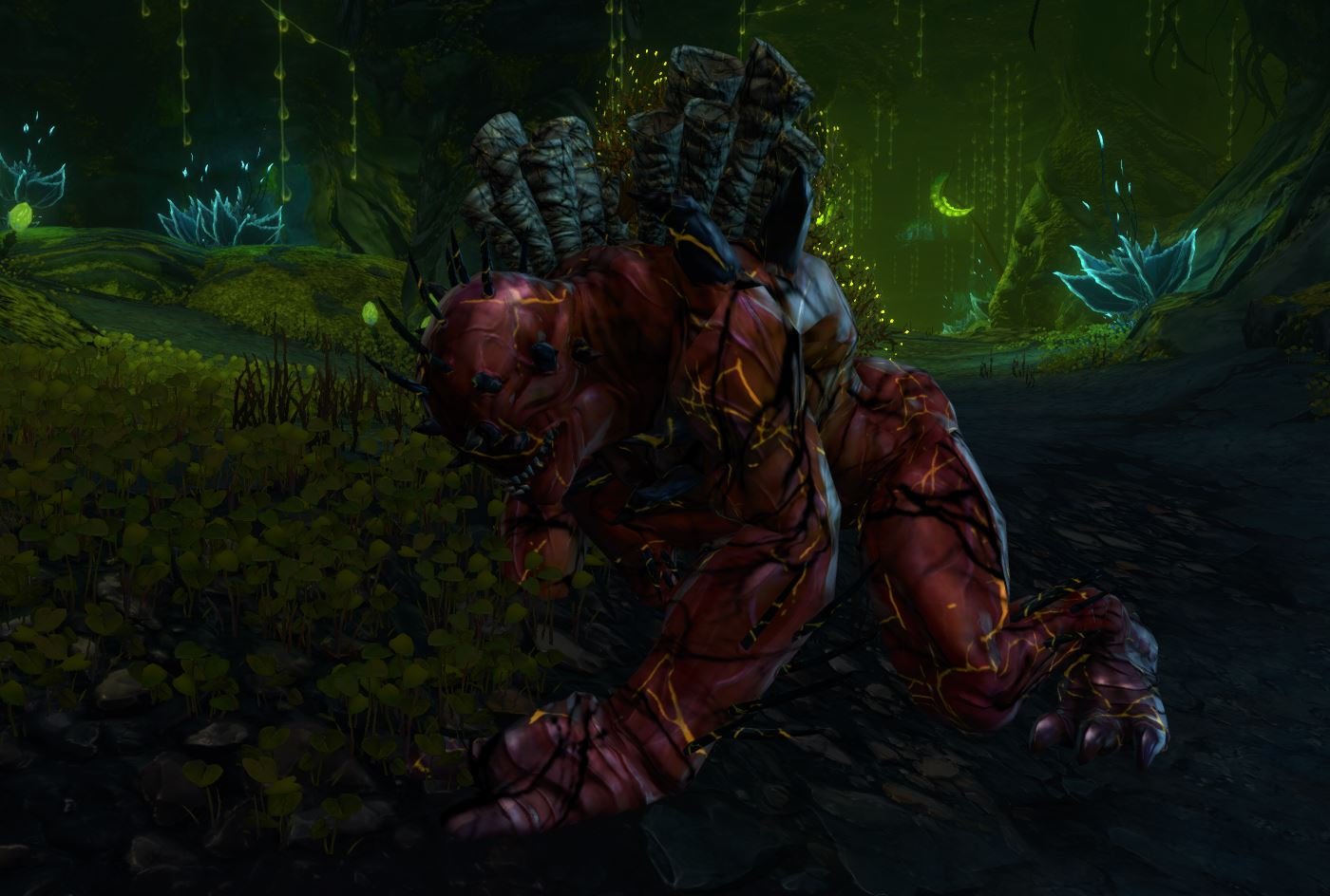 Rakghoul inside a bioluminescent tunnel