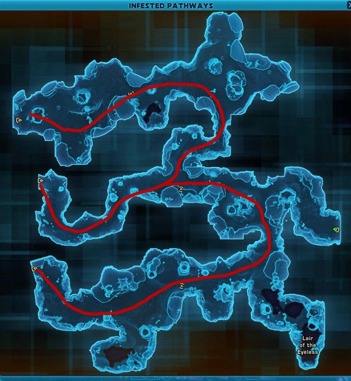 Map of the Rakghoul tunnels and Eyeless lair
